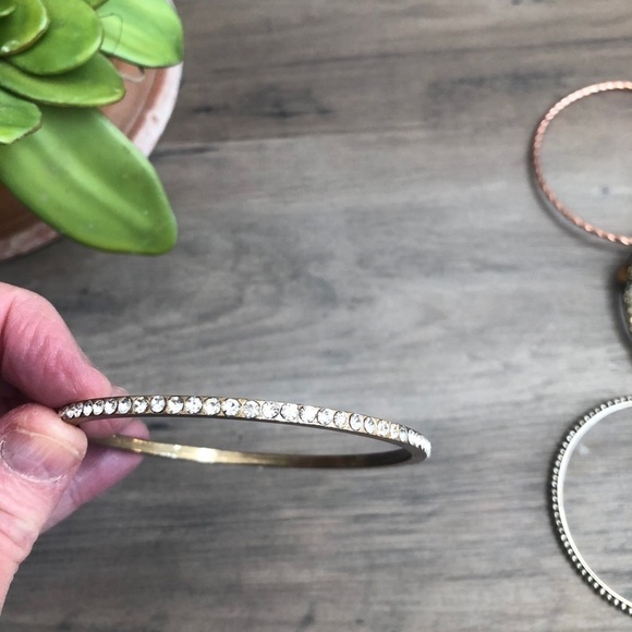 Lot Variety of Bangle Bracelets-Gold and Silver - Picture 6 of 10